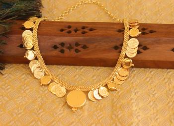 Gold platted kasu lakshmi palakka necklace 4