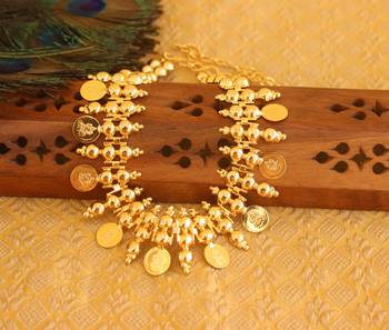 Gold platted kasu coin necklace 1