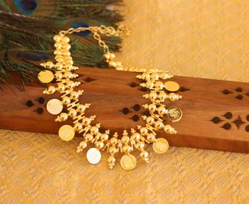 Gold platted kasu coin necklace 2