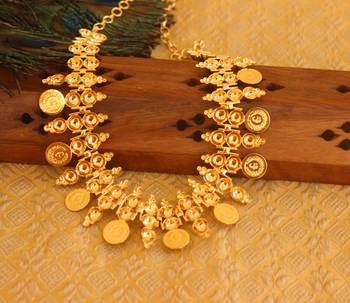 Gold platted kasu coin necklace 3
