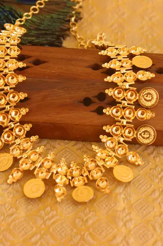 Gold platted kasu coin necklace