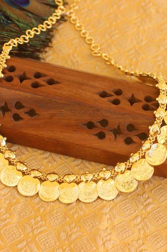 Gold platted kasu coin necklace