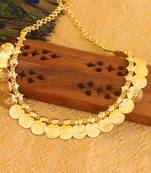 Gold platted kasu coin necklace