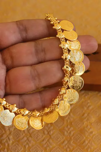 Gold platted kasu coin necklace