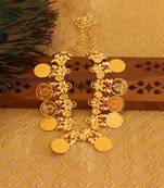 Gold platted kasu stone coin necklace