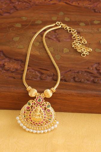 Temple lakshmi golden necklace