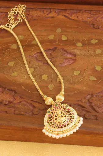Temple lakshmi golden necklace