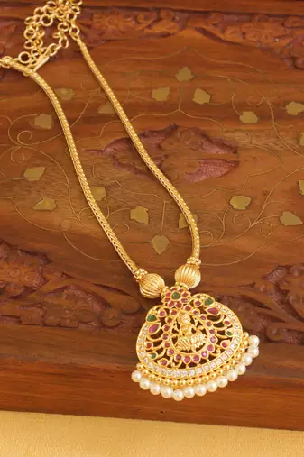 Temple lakshmi golden necklace