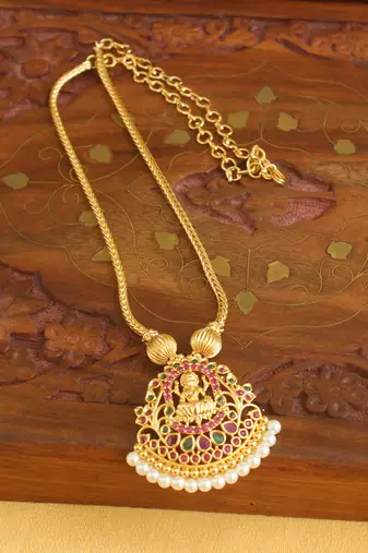 Temple lakshmi golden necklace