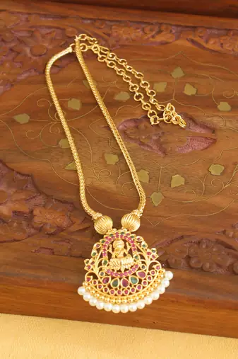 Temple lakshmi golden necklace