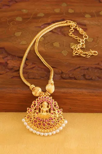 Temple lakshmi golden necklace