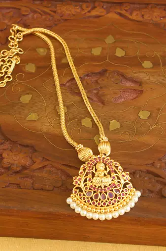 Temple lakshmi golden necklace