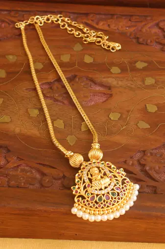Temple lakshmi golden necklace