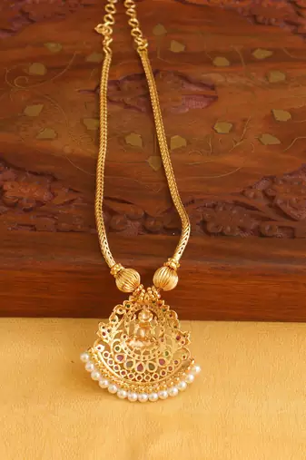 Temple lakshmi golden necklace