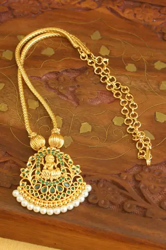 Temple lakshmi golden necklace