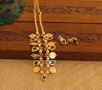 Kerala style mango coin palakka necklace 1