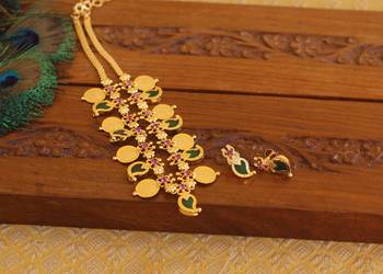Kerala style mango coin palakka necklace 2