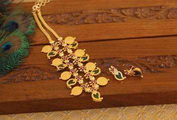 Kerala style mango coin palakka necklace 3