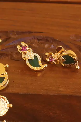 Kerala style mango coin palakka necklace
