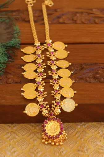 Kerala style kasu coin necklace