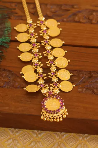 Kerala style kasu coin necklace