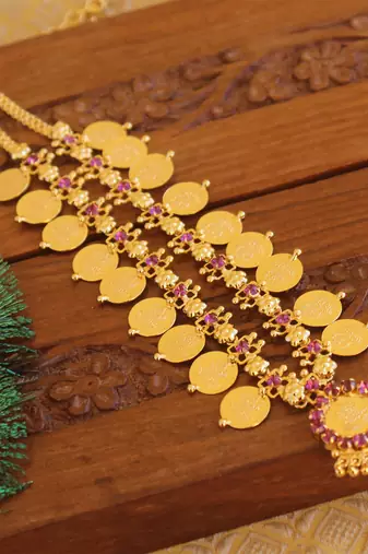 Kerala style kasu coin necklace