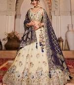 Cream colour Tissue  Sequin embroidery Semi-Stitched Lehenga choli & Dupatta