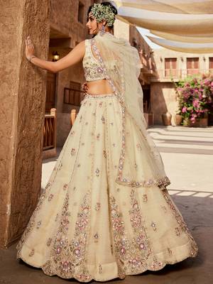 Cream Navratri Lehenga Choli for Women 2