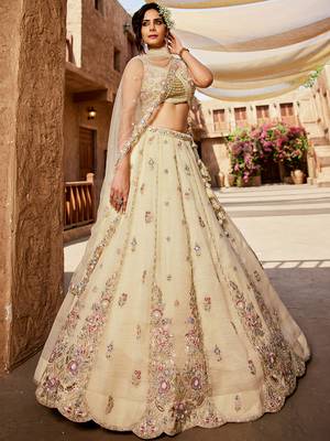 Cream Navratri Lehenga Choli for Women 4
