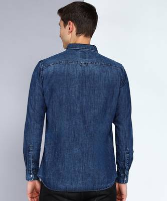 Men's denim casual shirt shirt for men | double pocket denim shirt for men 2