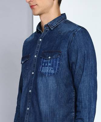 Men's denim casual shirt shirt for men | double pocket denim shirt for men 4