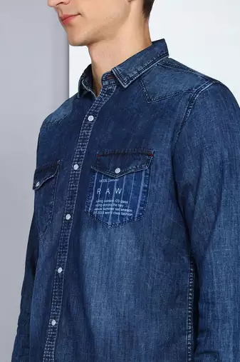 Men's denim casual shirt shirt for men | double pocket denim shirt for men