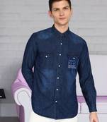 Men's denim casual shirt shirt for men | double pocket denim shirt for men