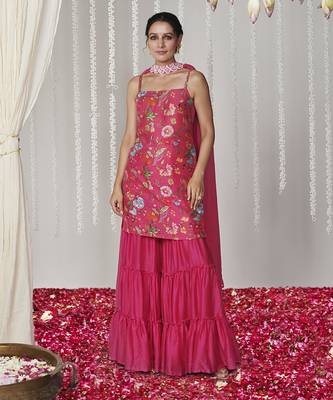 Bagicha hot pink sharara set set of 3 1