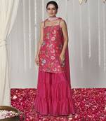 Bagicha hot pink sharara set set of 3