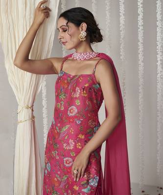 Bagicha hot pink sharara set set of 3 3
