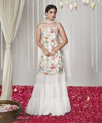 Bagicha white sharara set of 3 1