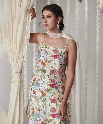Bagicha white sharara set of 3 3