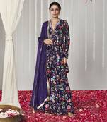 Bagicha purple sharara set of 3