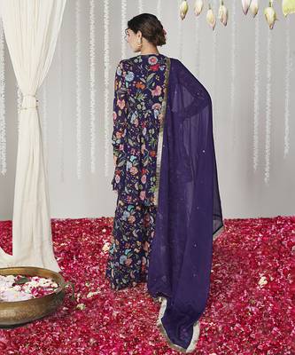 Bagicha purple sharara set of 3 2