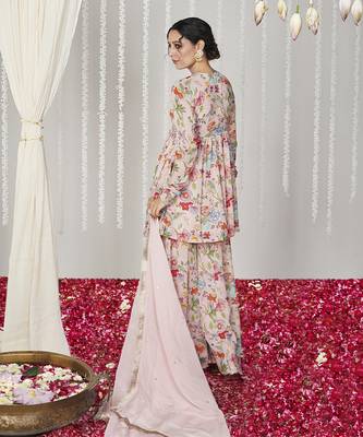 Bagicha pearl pink sharara set of 3 2