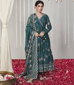 Bagicha botanical green angrakha anarkali set of 3