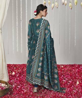 Bagicha botanical green angrakha anarkali set of 3 2