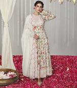 Bagicha white anarkali set of 3