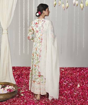 Bagicha white anarkali set of 3 3