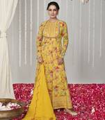 Bagicha yellow anarkali set of 3