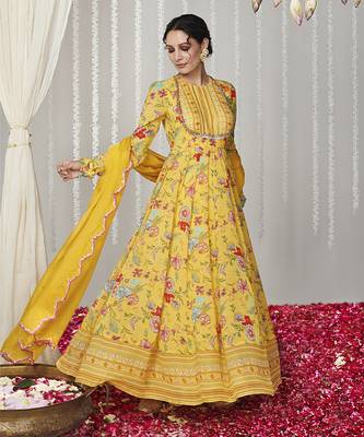 Bagicha yellow anarkali set of 3 2