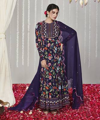 Bagicha purple anarkali set of 3 1
