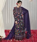 Bagicha purple anarkali set of 3