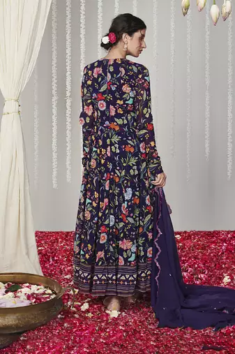 Bagicha purple anarkali set of 3